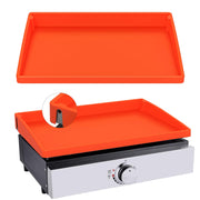 Jacooxi front view of orange 17 inch griddle mat showing full coverage benefit