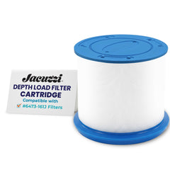 Jacuzzi filter front view showing cartridge design and easy replacement benefit