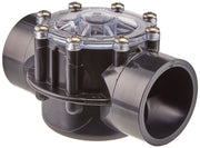 Jandy check valve front profile showing CPVC body and compact design for reliable flow