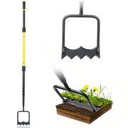 Jardineer front view showing full hoe and packaging, emphasizing durable construction