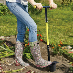 Jardineer tools beside garden gloves to show scale and easy handling advantage