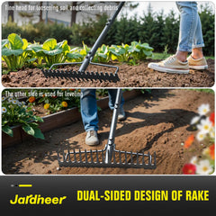 Jardineer close-up of 4mm steel tines highlighting durability and rust resistance