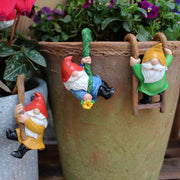 JARPSIRY front view of three climbing gnome figurines adding curb appeal