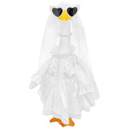 JcHrmers front view of dressed porch goose showing bridal outfit charm