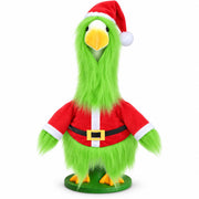 JcHrmers front view of full green Santa goose outfit, adds instant holiday charm