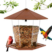 Jealoeur brown feeder front view shows full design and easy hanging benefit