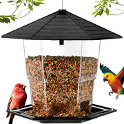 Jealoeur front view hanging black feeder showing compact design and easy installation