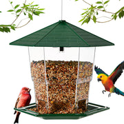 Jealoeur front view of hanging feeder shows capacity and easy access