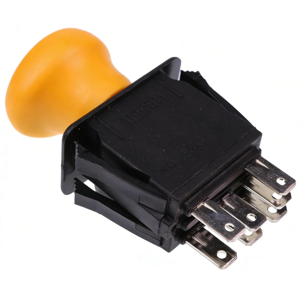 JEENDA front panel PTO switch showing shape and mounting holes for quick replacement