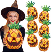 Jenaai front view of pineapple beach ball shows playful Halloween design and attracts guests