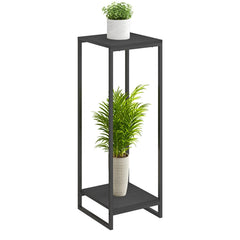 JEPRECO front view of black corner plant stand showing modern lines and stability