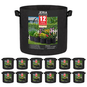JERIA front view of 12-pack grow bags showing organized set and quick setup