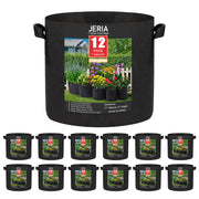JERIA front view of 12-pack 7 gallon grow bags showing compact bundle and convenience