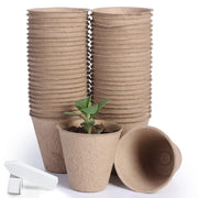 JERIA front packaging showing 50 peat pots and labels for organized planting