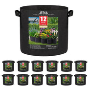 JERIA front view of 12-pack grow bags showing capacity and value