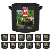 JERIA front view of 12-pack 20 gallon grow bags showing durability and capacity