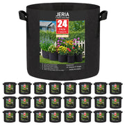 JERIA front view of 24-pack 3-gallon grow bags showing quantity and size benefit