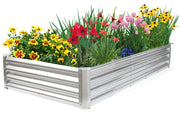 JERIA front view assembled garden bed showing sturdy galvanized frame and clean edges