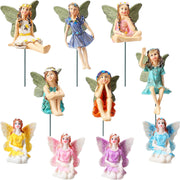 Jetec front view of ten-piece fairy set showing colors and stakes for charming displays