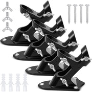 Jetec front view of black flag pole holder showing solid build and easy mounting