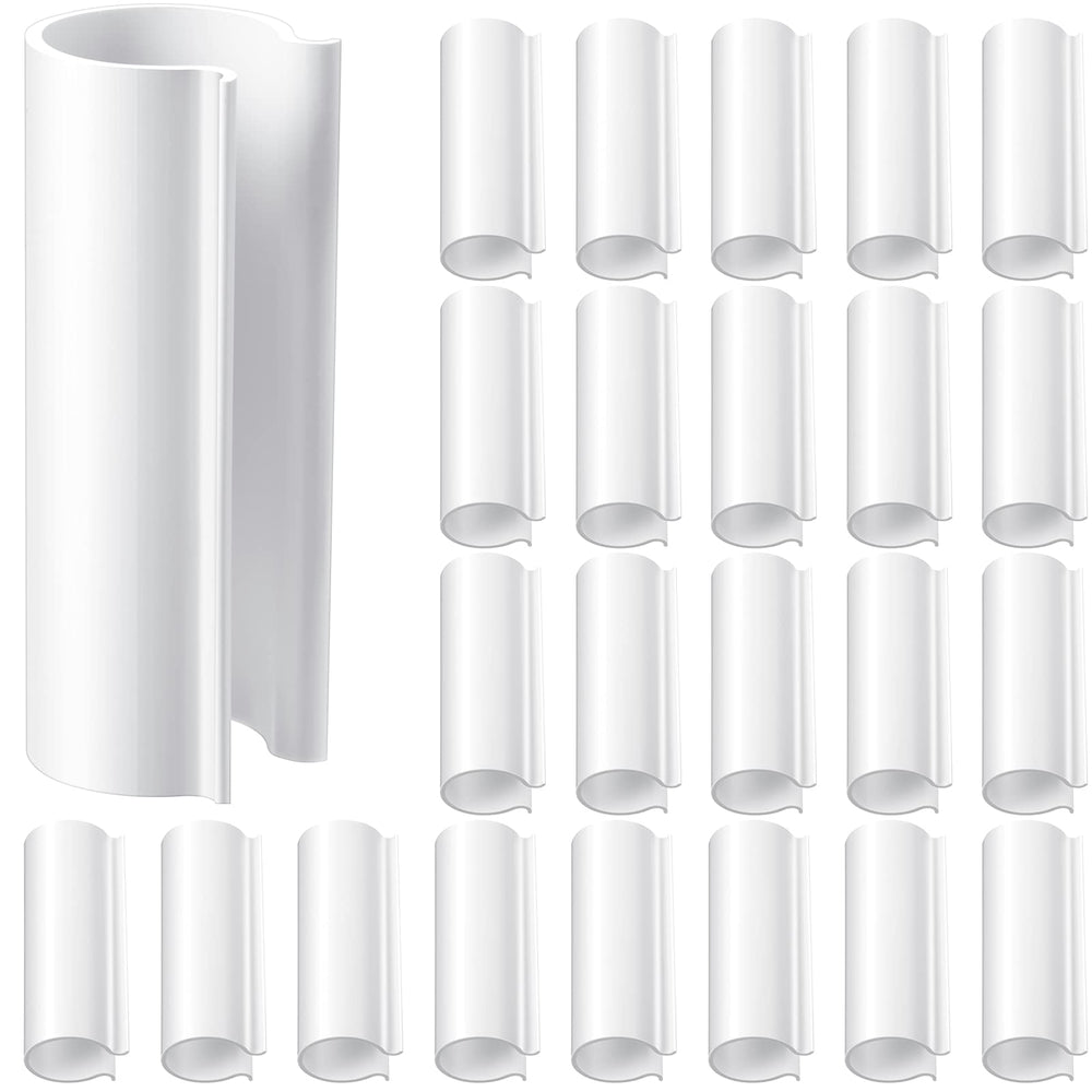 Jetec front packaging showing 32 white PVC clamps, organized for quick use
