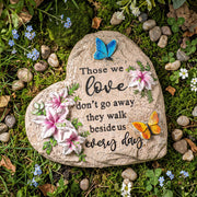 Jetec front view of heart memorial stone showing sentiment and design, comforting keepsake