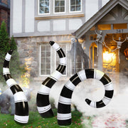 Jetec front view of three inflated worms showing bold yard impact