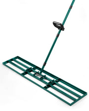 JivaJot rake front view showing wide 45x10 plate for faster leveling