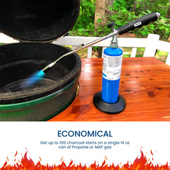 JJGeorge torch held in hand showing compact size and easy portability