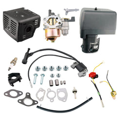 JJing front assembly showing muffler and carburetor for easy replacement