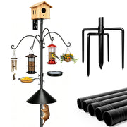 Jmlwlzx feeder pole installed in yard showing stability and bird access