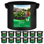 JNYONG front view of 12-pack grow bags showing packaging and quantity benefits