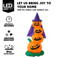 Joiedomi top pumpkin face detail displays carved features for visibility