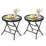 JOINHOM front view of black side table showing sleek profile and versatility
