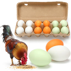 JolliLudo front view of 12 ceramic nest eggs showing durable ready-to-use set