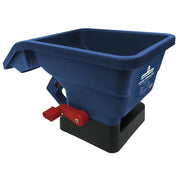 Jonathan Green front view of hand spreader showing compact hopper and handle for easy control