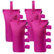 Joramoy front view of four pink canopy weight bags showing capacity and visibility