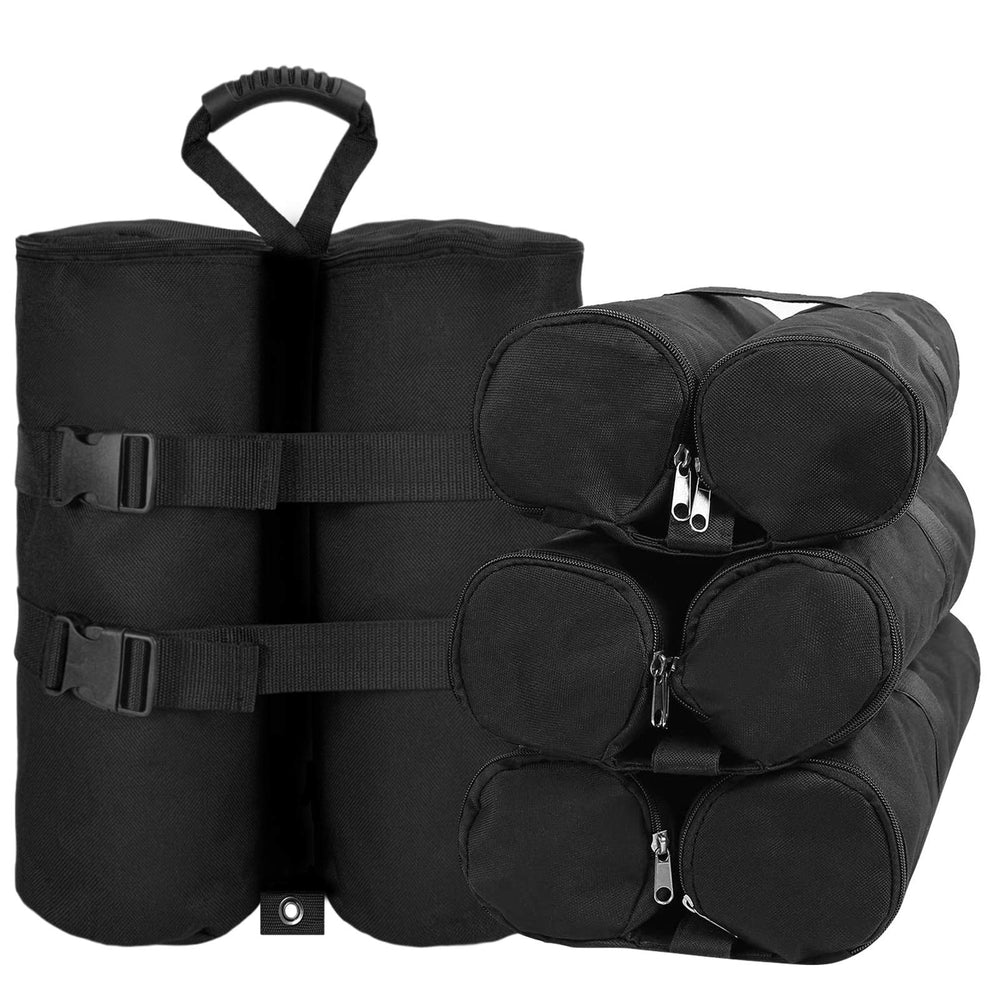 Jorohiker front view of four canopy weight bags showing stable base