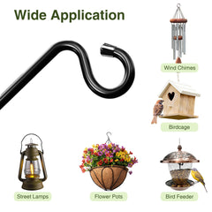 Josmimic curved arm supporting a bird feeder showing space-saving display benefit