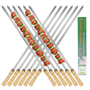 JOWHONK front view of 12 skewers showcasing professional long length benefit