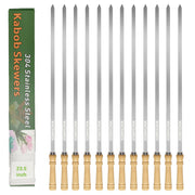 JOWHONK front view of skewers showing full length and handles for heavy-duty grilling
