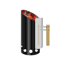 Joyagrill front view of chimney starter showing durable enamel finish and capacity
