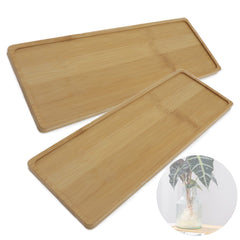 Joyangy bamboo tray front view showing natural finish and protective rim