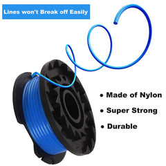 JOYCOLY spool installed in Greenworks trimmer, fast tool-free swap benefit