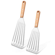 Joyfair front view of both turners showcasing stainless steel and wooden handles for durable use
