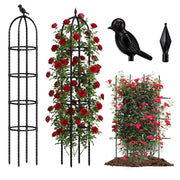 joyhalo front view showing two trellises and packaging, highlights quick setup