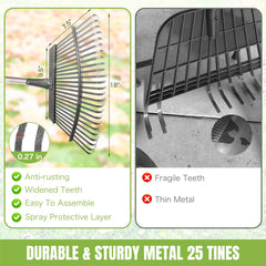 joyhalo detailed metal head with 25 tines, durable rust-resistant finish