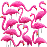 JOYIN front view of 10-pack flamingos showing bright pink color and value