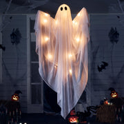 JOYIN front view of hanging ghost showing full 47-inch silhouette and warm glow