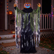 JOYIN front view of 72-inch pumpkin ghost showing dramatic yard impact